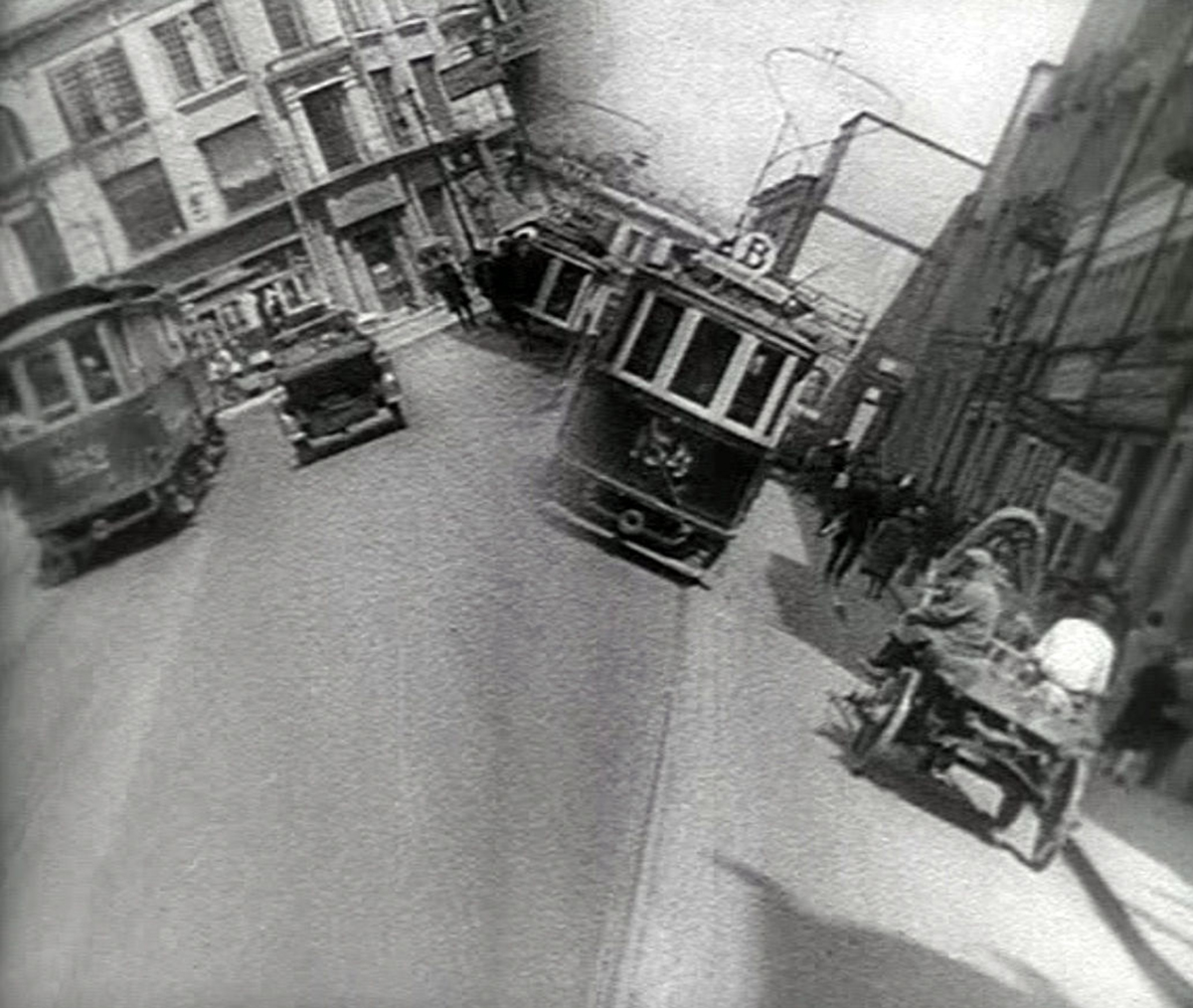 man with a movie camera - streetcar